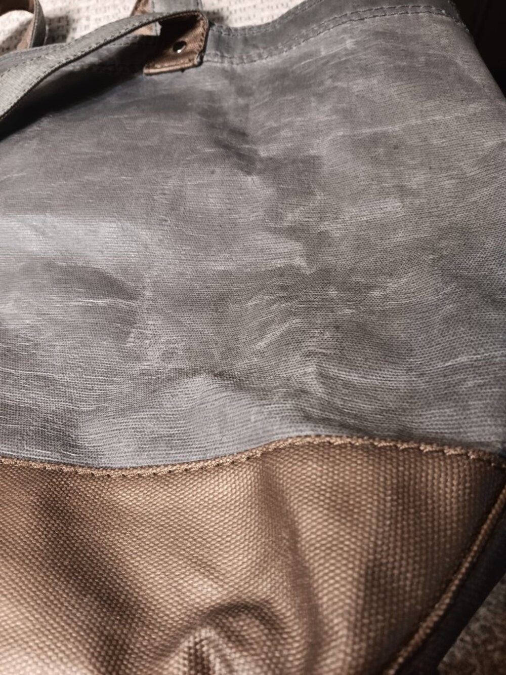 Bath & Body Works metallic gray and gold heavy duty coated canvas tote bag - Picture 11 of 13